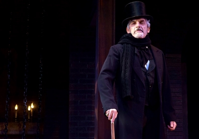 Carl Wallnau as Ebenezer Scrooge in the play A Christmas Carol at Centenary Stage Company in Hackettstown