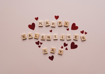 Valentine's Day scrabble letters