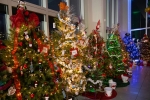 Decorated Chrismtas trees at Rossi Auto Group