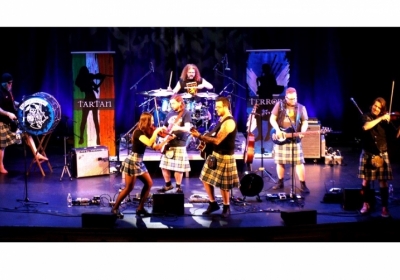 The Tartan Terrors performing on stage