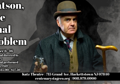 Poster with Watson holding a pistol