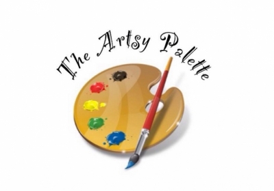 Artist's palette with paint brush