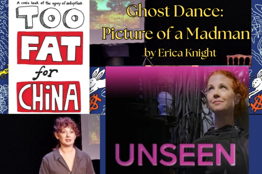 Titles of three shows in Fringe Festival with images of actors