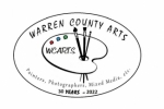 Warren County ARTS logo, painter palette with brushes